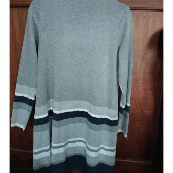 Apt 9 New Open Front Long Cardigan Medium  Gray / Blue Sweater Womens  New - Picture 6 of 10